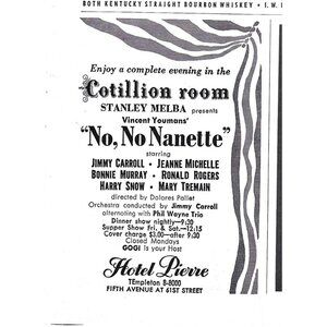 Vintage No No Nanette Cotillion Room Hotel Livre Broadway 1960s Print Ad
